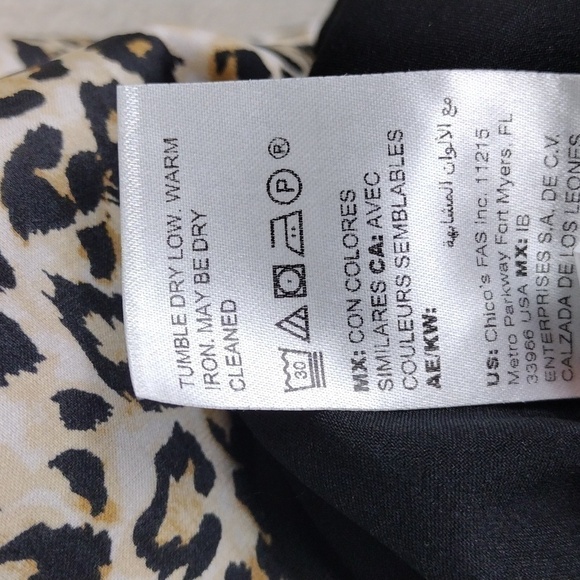 Chico's Tan Multicolored Leopard Print Asymmetrical Waist Pleated Midi Skirt - Picture 7 of 12